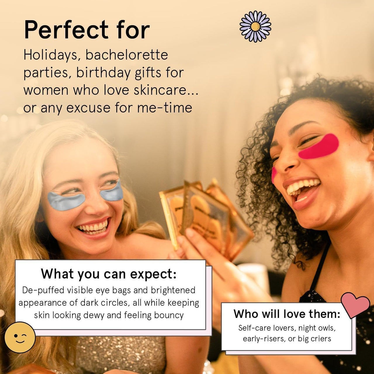 grace & stella Award Winning Under Eye Mask - Birthday Gifts for Women - Gel Eye Patches for Dark Circles, Puffy Eyes, Wrinkles, Undereye Bags - Gifts for Teen Girls - Vegan (48 Pairs, Gold)