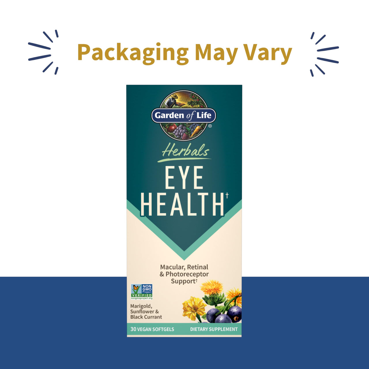 Garden of Life Herbals Eye Health Supplement with Sunflower & Safflower Oil, Lutein, Zeaxanthin & Black Currant for Dry Eyes & Healthy Vision Support – Non-GMO, Gluten-Free, Berry Flavor, 30 Servings