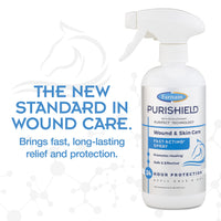 Thumbnail for Farnam Purishield Wound & Skin Fast Acting Spray, All-purpose cleaner with 24 hour protection promotes healing and skin repair for horses, dogs, cats and livestock, 16 Ounces