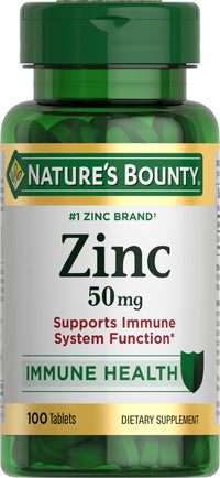 Thumbnail for Nature’s Bounty Zinc 50mg | Immune System, Skin, & Antioxidant Health Support | Contributes to DNA Formation | Vegetarian, Non-GMO, Gluten Free | 100 Caplets, 1 Serving Per Day for Daily Health