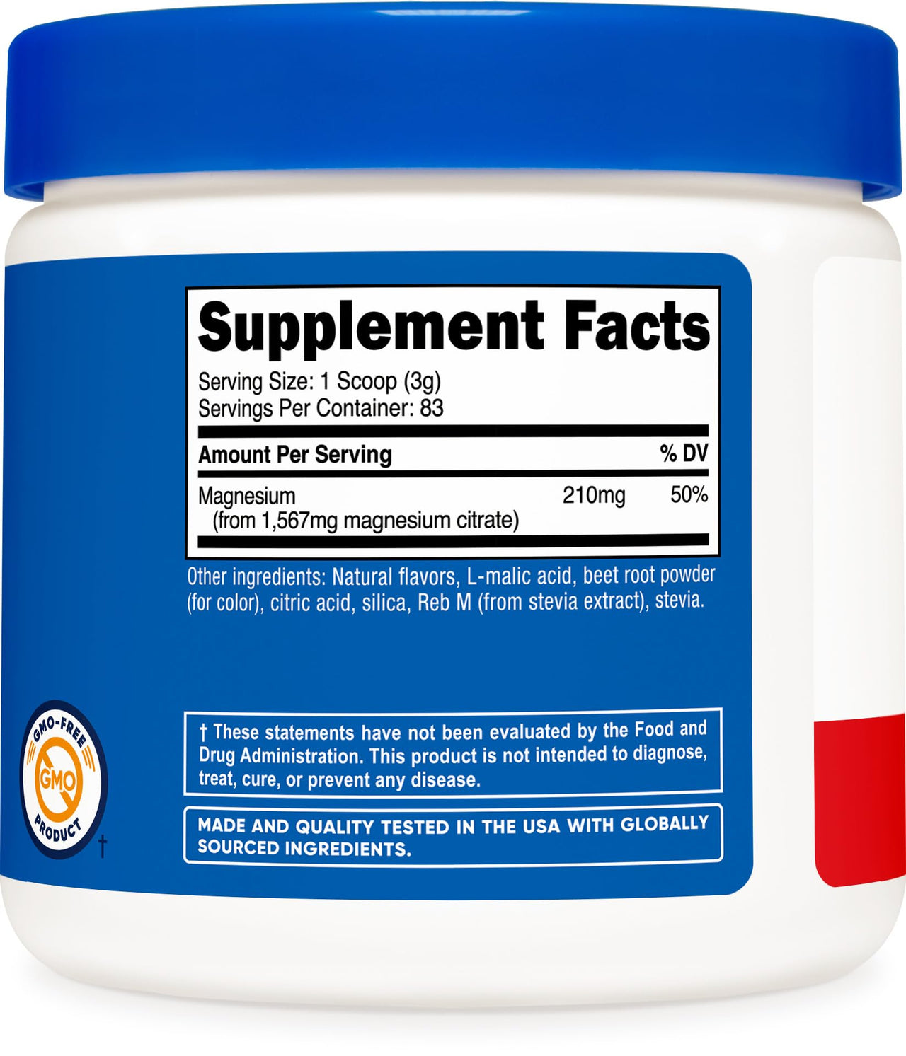 Nutricost Magnesium Citrate Powder (Fruit Punch, 250 Gram)