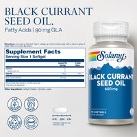 Thumbnail for SOLARAY Black Currant Seed Oil 600 mg - Supplying Antioxidants, Gamma Linolenic Acid (GLA), Alpha Linolenic (ALA) and Linoleic Acid (LA) - Skin Health Support - 60-Day Guarantee, 90 Serv, 90 Softgels