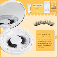Thumbnail for QUEWEL Magnetic Eyelashes 1 Pair Reusable Magnetic Eyelashes with Applicator No Glue Needed Eyelashes Cat Eye Natural Look Lash Clusters Kit Easy to Wear and Remove(B07)