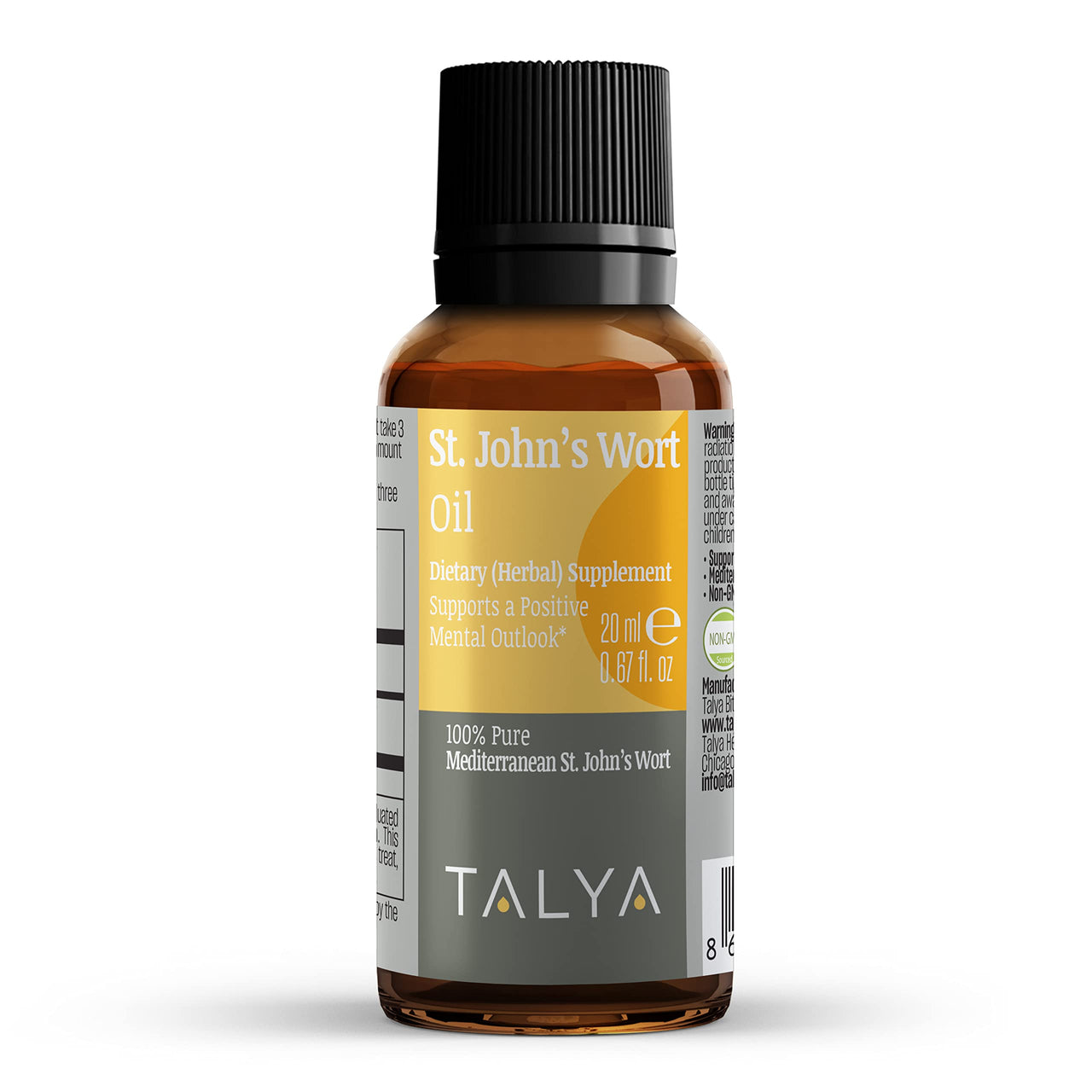 TALYA St. John’s Wort Oil 0.67 fl. oz | 100% Pure & Natural Liquid Drop | Dietary Supplement | for Positive Mood & Emotional Balance | Body, Skin & Hair Care | Non-GMO