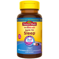 Thumbnail for Nature Made Wellblends Back To Sleep, Lower Dose Melatonin 1 mg, L theanine 100 mg and GABA 100mg, Sleep Supplement, 40 Fast Dissolve Tablets