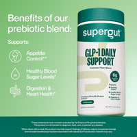 Thumbnail for Supergut GLP1 Daily Support - High Fiber GLP-1 Supplement Powder for Women & Men - Sugar-Free Drink Mix for Gut Health (20 Servings)