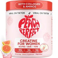 Thumbnail for Peach Perfect Creatine Blend for Women – Micronized Creatine Monohydrate with BCAA & Collagen for Glute Strength Support – Pink Lemonade – 30 Servings