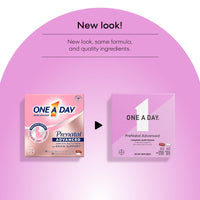 Thumbnail for ONE A DAY Women’s Prenatal Advanced Complete Multivitamin with Brain Support* with Choline, Folic Acid, Omega-3 DHA & Iron for Pre, During & Post Pregnancy, 60+60 Ct (120 Total) (Packaging May Vary)