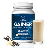 Thumbnail for MRM Nutrition Gainer Protein with Probiotics & Postbiotics - Vanilla Flavored for Men & Women, 25g of Whey Protein Concentrate & Isolate, Micellar Casein, & Digestive Enzymes - 18 Servings