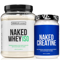 Thumbnail for NAKED Vanilla Whey Isolate Protein Powder (24 Servings) Pure Micronized Creatine Monohydrate 500g (100 Servings) – Grass-Fed; Bulk; Non-GMO; Gluten Free; Soy Free
