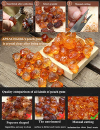 Thumbnail for APEACHGIRL Yunnan Premium Natural Wild Peach Gum (16 oz / 1LB), Edible Gum, Health and Beauty Leisure Dessert, Resealable Bag