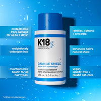 Thumbnail for K18 Damage Shield Shampoo & Conditioner, Smoothing & Protective from Environmental Stressors, Maintains Hair Health, 8.5 Fl Oz x2