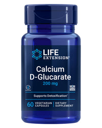 Thumbnail for Life Extension Calcium D-Glucarate, 200 mg - Supports Detoxification, Helps Flush Out Unwanted Compounds – Gluten-Free, Non-GMO, Vegetarian – 60 Capsules