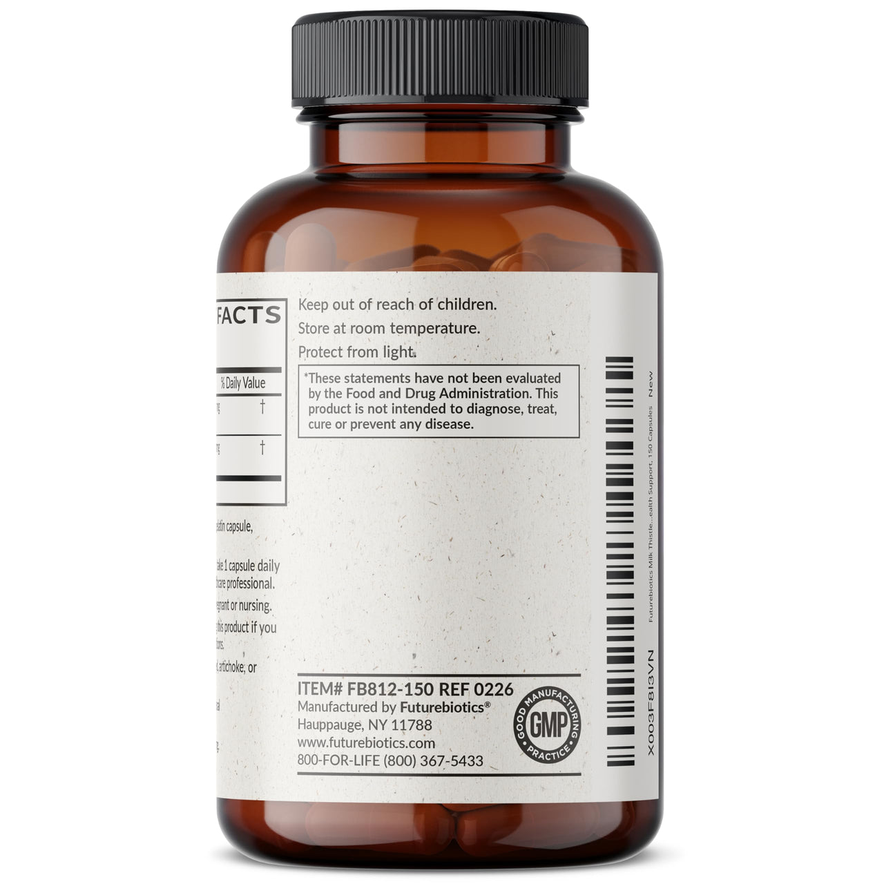 Futurebiotics Milk Thistle Silymarin Marianum & Dandelion Extract Liver Health Support, Antioxidant Support, Detox, 150 Capsules