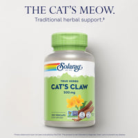 Thumbnail for SOLARAY Cat's Claw Bark 500mg | Healthy Immune & Digestive System Function Support | May Help Protect Brain Function | Joint Health Support | 100ct