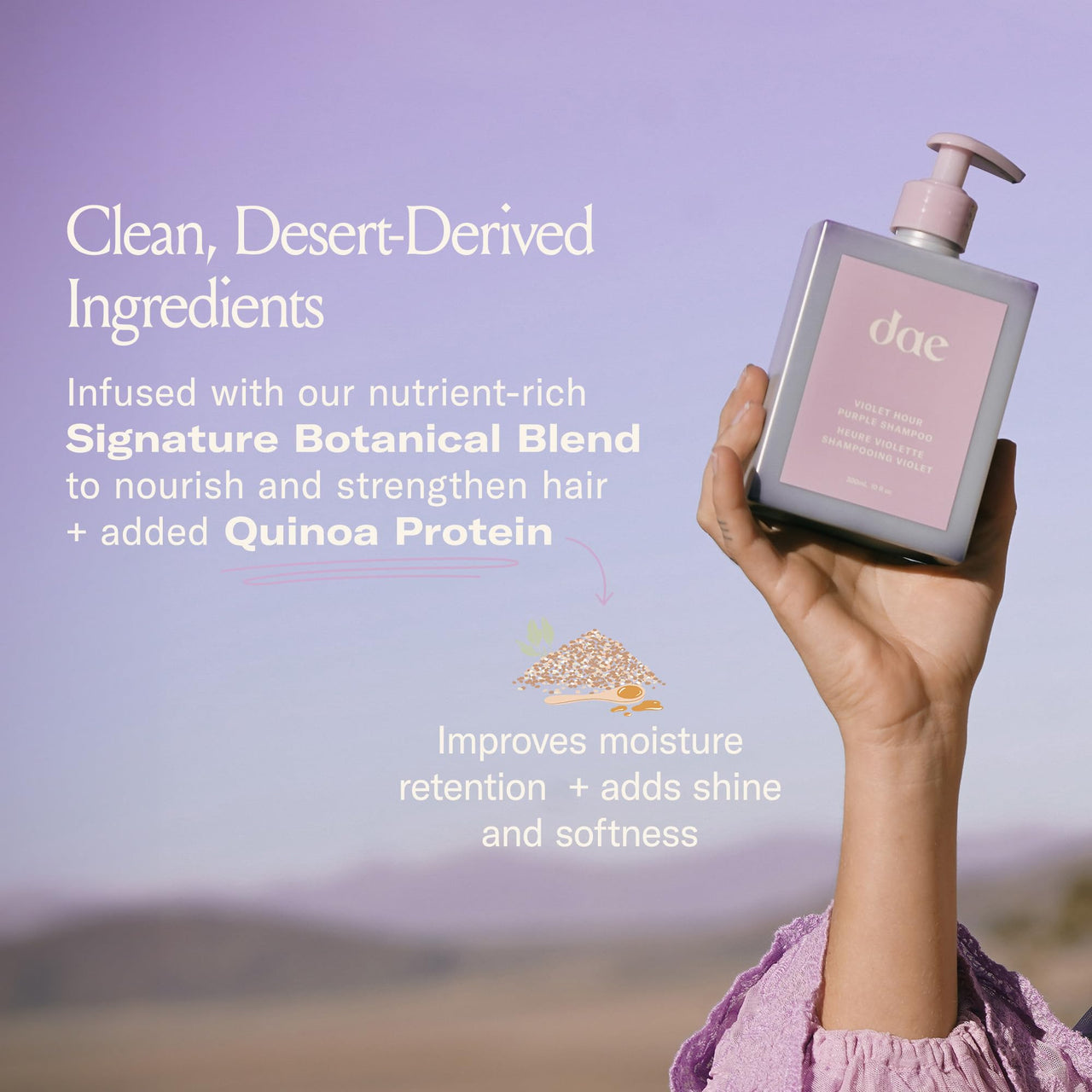 DAE Hair Violet Hour Purple Shampoo - Fights Brasiness, Enhances Color, & Repairs Damage (10 oz)