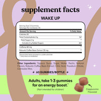 Thumbnail for Lemme Wake Up Caffeine Energy Gummies, 80mg of Caffeine Per Serving, Coffee Bean Extract, Cappuccino Flavor, Vegetarian & Gluten Free, 1 Month Supply (60 ct)