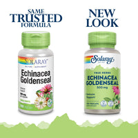 Thumbnail for SOLARAY Echinacea Root & Goldenseal Root Supplement - 500 mg per Serving, Non-GMO, Vegan & Lab Verified - 100 Count VegCaps