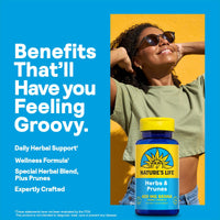 Thumbnail for Nature's Life Herbs & Prunes - Herbal Supplements w/ 400mg Senna Leaves - Daily Wellness Support w/Prune, Cascara Sagrada, Organic Flax Seed Meal - Vegan, Lab Verified, 60-Day Guarantee, 100 Servings