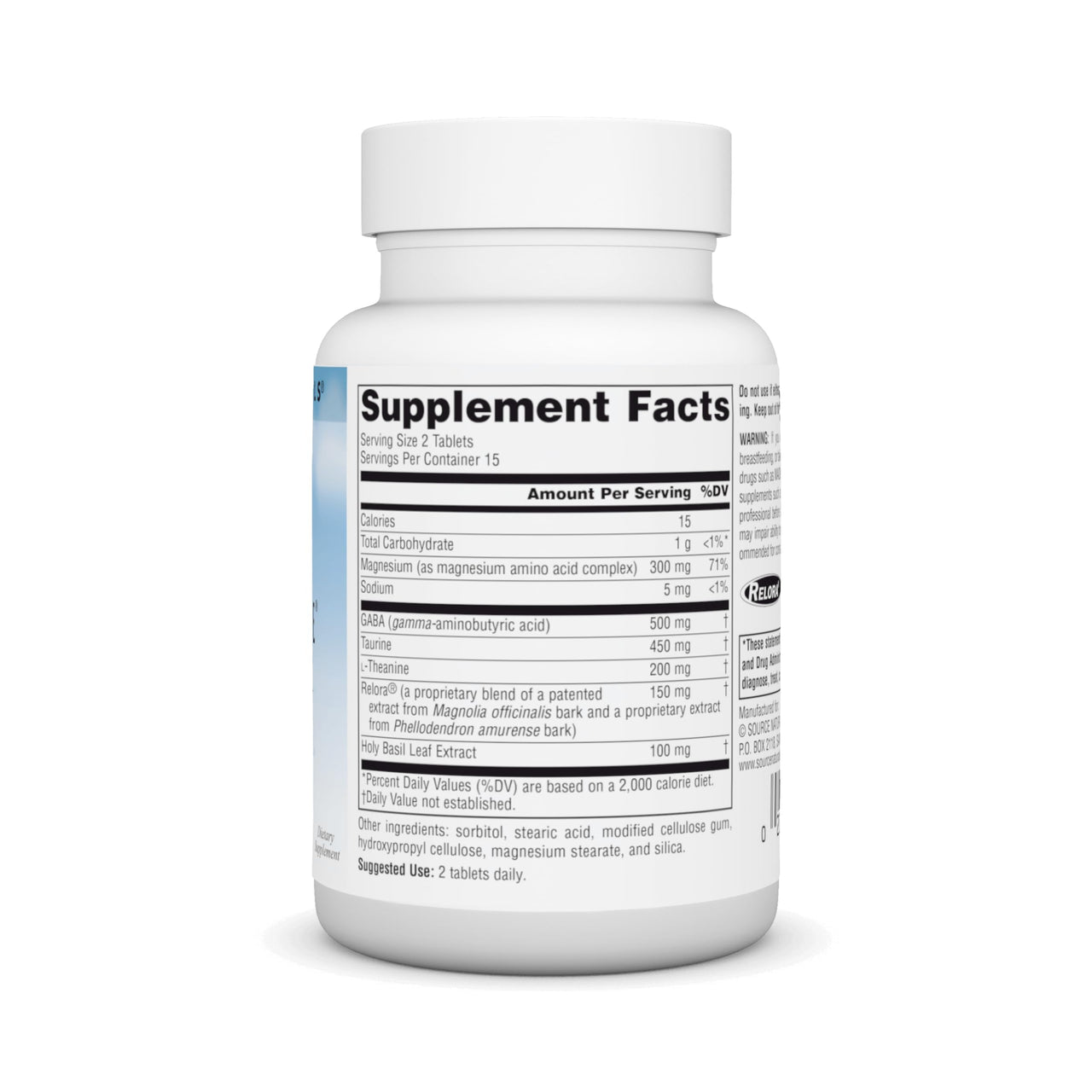 Source Naturals Serene Science Theanine Serene with Relora, Magnesium and GABA - 30 Tablets