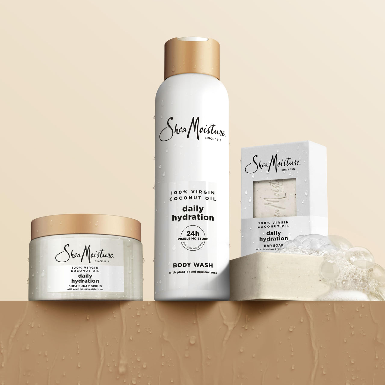 Shea Moisture Bar Soap, Daily Hydration 12-Pack – 24H Moisturizing Body Soap for Dry Skin with 100% Virgin Coconut Oil, 8 Oz Ea