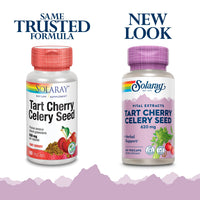 Thumbnail for SOLARAY Tart Cherry and Celery Seed - Tart Cherry Celery Seed Extract Capsules 620 mg, Supplement for Men & Women, Natural Herbal Support for Adults, Vegan - 60 Veg Caps