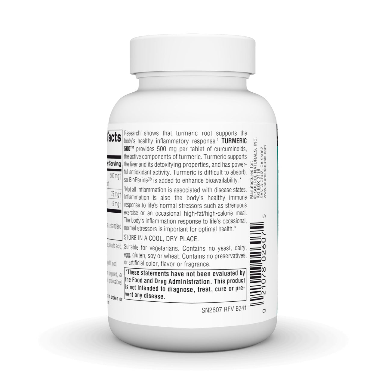 Source Naturals Turmeric 500, 500 mg - 120 Tablets