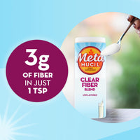 Thumbnail for Metamucil Fiber Supplement, Unflavored Clear Mixing Powder, No Grit, No Sugar Added, Plant Based Prebiotic Fiber Supplement Blend for Daily Digestive Health, 75 teaspoons