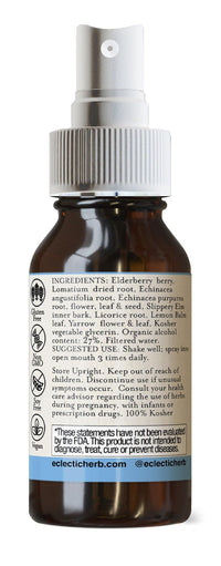 Thumbnail for Eclectic Herb - Lomatium Elderberry Throat Spray | Soothing Throat Spray | Herbal Supplement | Immune + Respiratory Support | Vegan, Non-GMO, Gluten Free (1 fl oz | 30 ml)