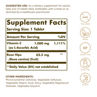 Thumbnail for Solgar Vitamin C 1000 mg with Rose Hips - 100 Tablets - Antioxidant & Immune Support - Non-GMO, Vegan, Gluten Free, Dairy Free, Kosher - 100 Servings