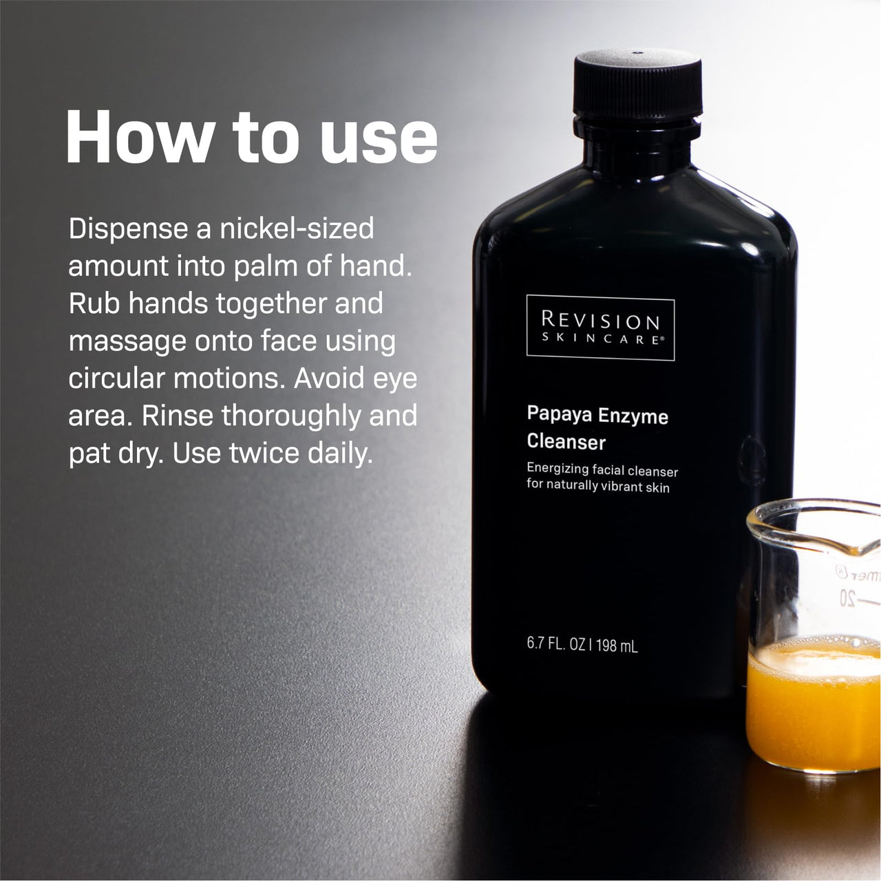 Revision Skincare Papaya Enzyme Cleanser, Energizing Facial Cleanser with Salicylic Acid, Soothing and Exfoliating, 6.7 fl oz