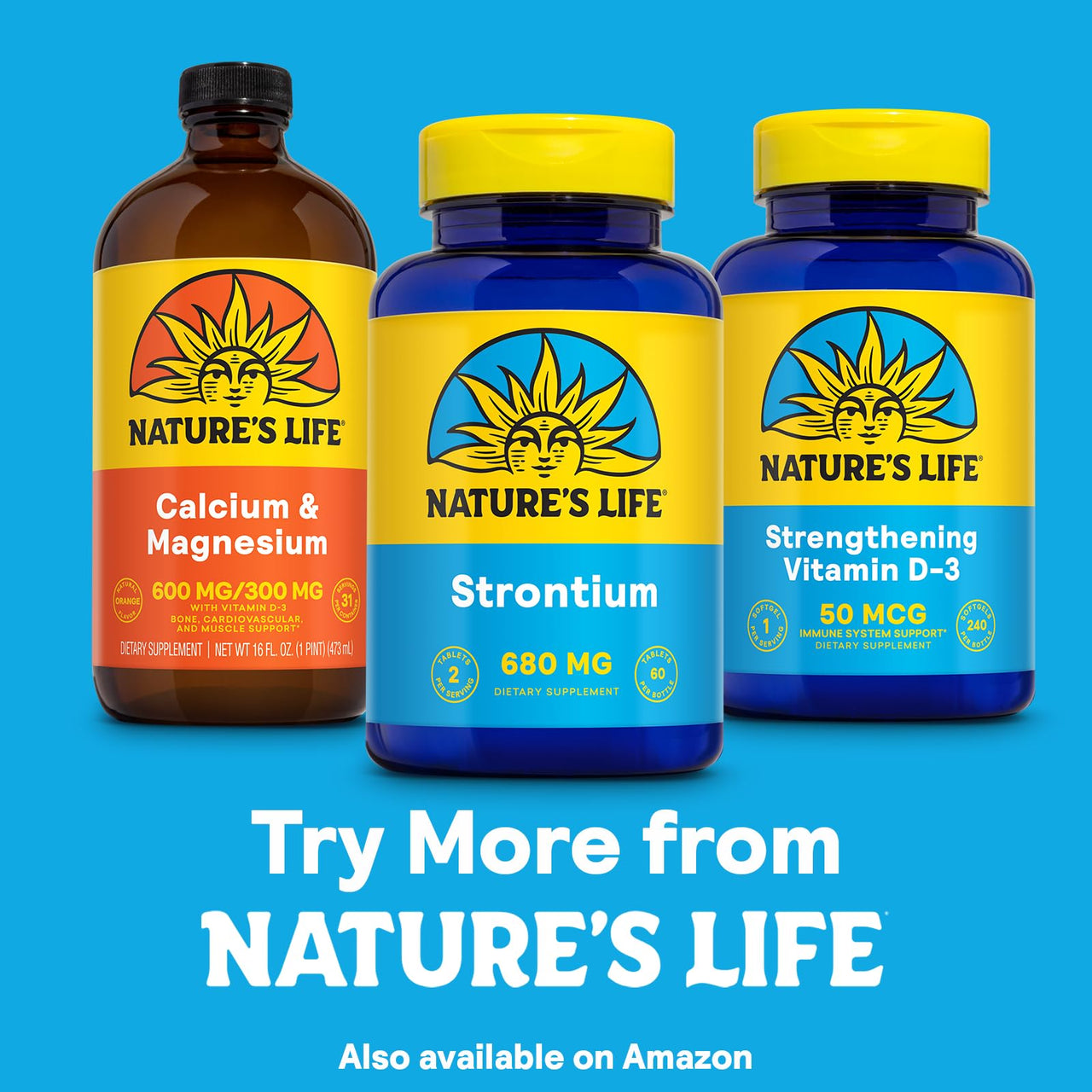 Nature's Life Strontium Citrate 680 mg Supplement for Men & Women - Trace Mineral Support for Bone Health, High Absorption Formula, Gentle Digestion - 60 Vegetarian Tablets