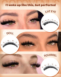 Thumbnail for Goddvenus Manga Lash Clusters With Spikes Wispy Cluster Eyelash Extensions Fluffy Anime Eyelashes Clusters Reusable Faux Mink Fairy Individual Lash Extension (D Curve 12-18mm 204 pieces)