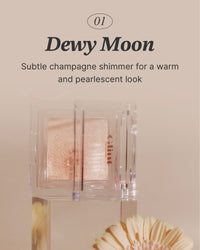 Thumbnail for Glint Dewy Highlighter (Dewy Moon, 0.08oz) - Luminous Glow, Infused with Micropearls, Shiny Illuminator. Rich Pigment & Silky Touch, Korean Makeup.