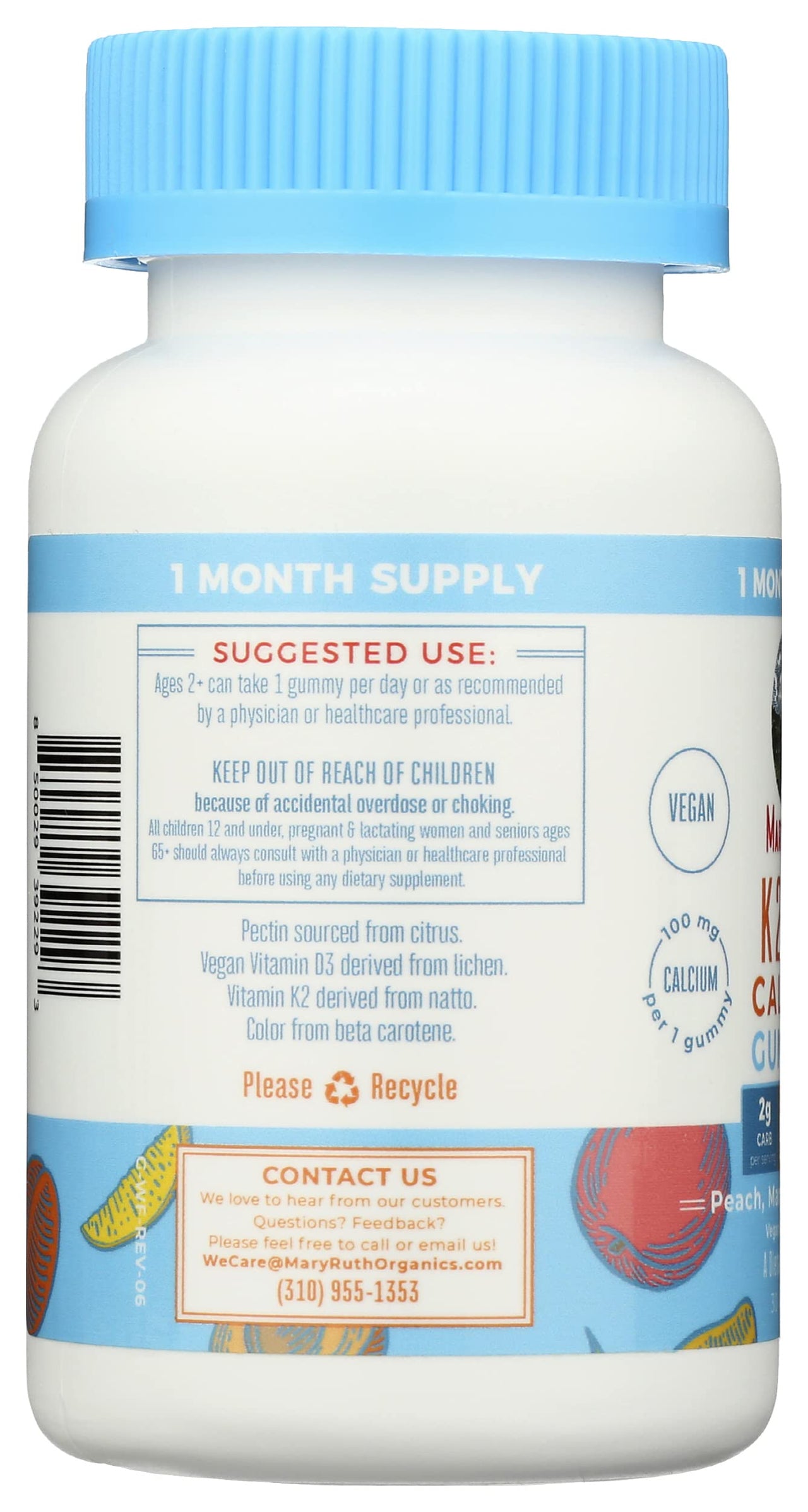 Mary Ruth's Vitamin K2 & D3 + Calcium Gummies, 30 Ct