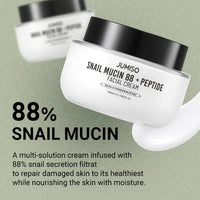 Thumbnail for JUMISO Snail Mucin 88 Peptide Cream - Korean Face Moisturizer 5-Peptide Complex Collagen Boost Hyaluronic Acid Niacinamide Damaged Skin Repair - Sensitive Skin Non-Comedogenic 3.38 oz.