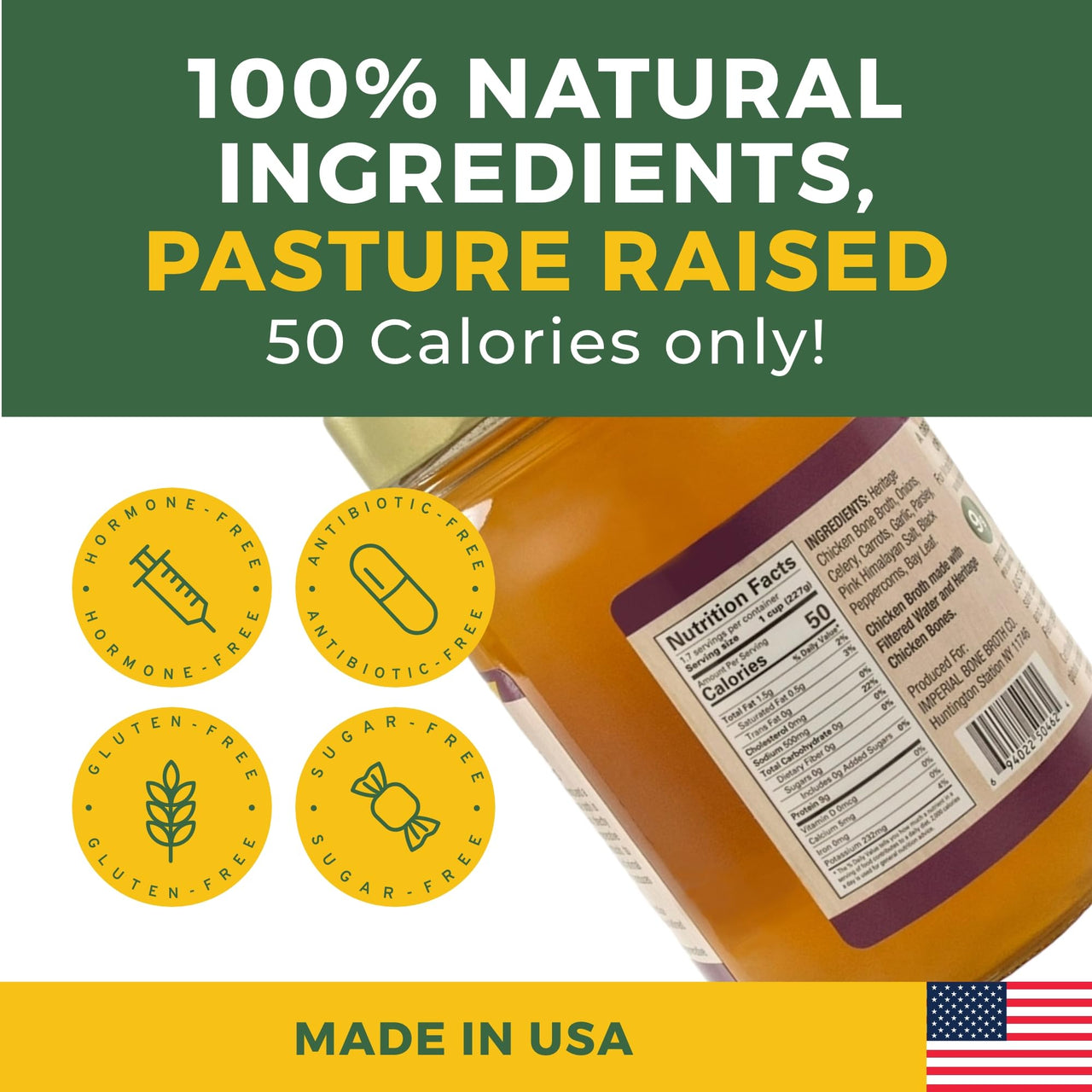 Healo Foods Heritage Chicken Bone Broth - Rich in Natural Collagen & Protein - Gluten-Free, Non-GMO, Premium* Sipping Bone Broth - Pasture-Raised | Regeneratively Sourced | Better than Organic- 14 fl. oz (Pack of 6)