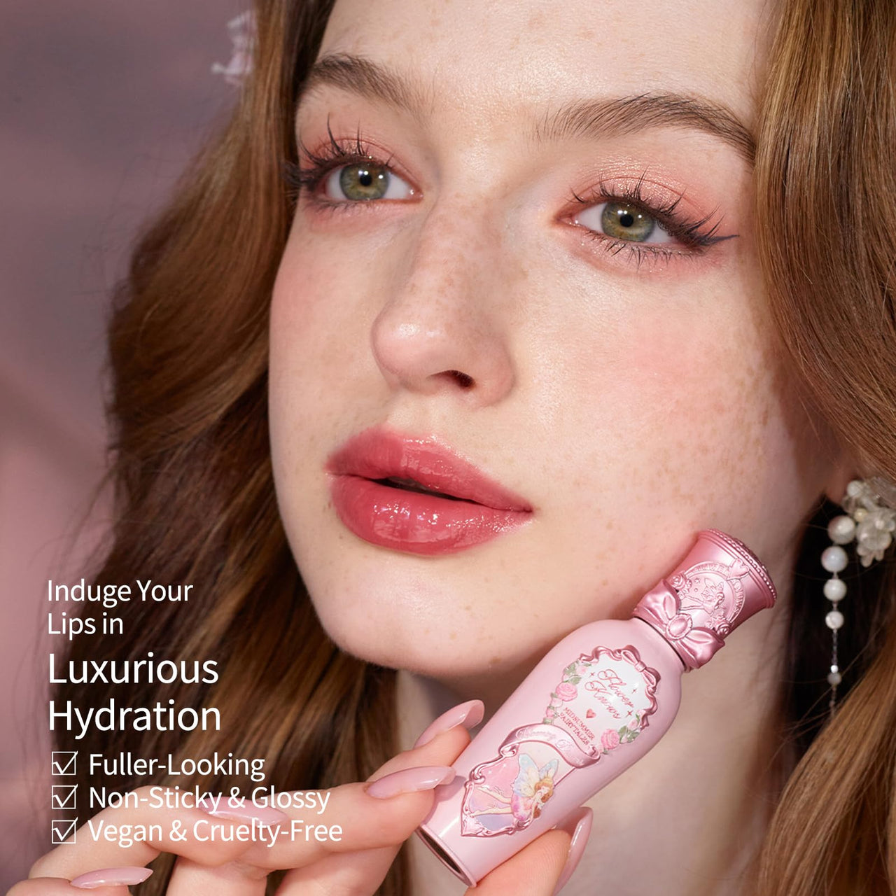 Flower Knows Midsummer Fairytales Coating Lip Lacquer,Glowy Non-Fading Lip Gloss,Hydrating Tinted Lip Oil for Girls&Women,Vegan & Cruelty Free,0.17Fl Oz(G06 Bluebell)