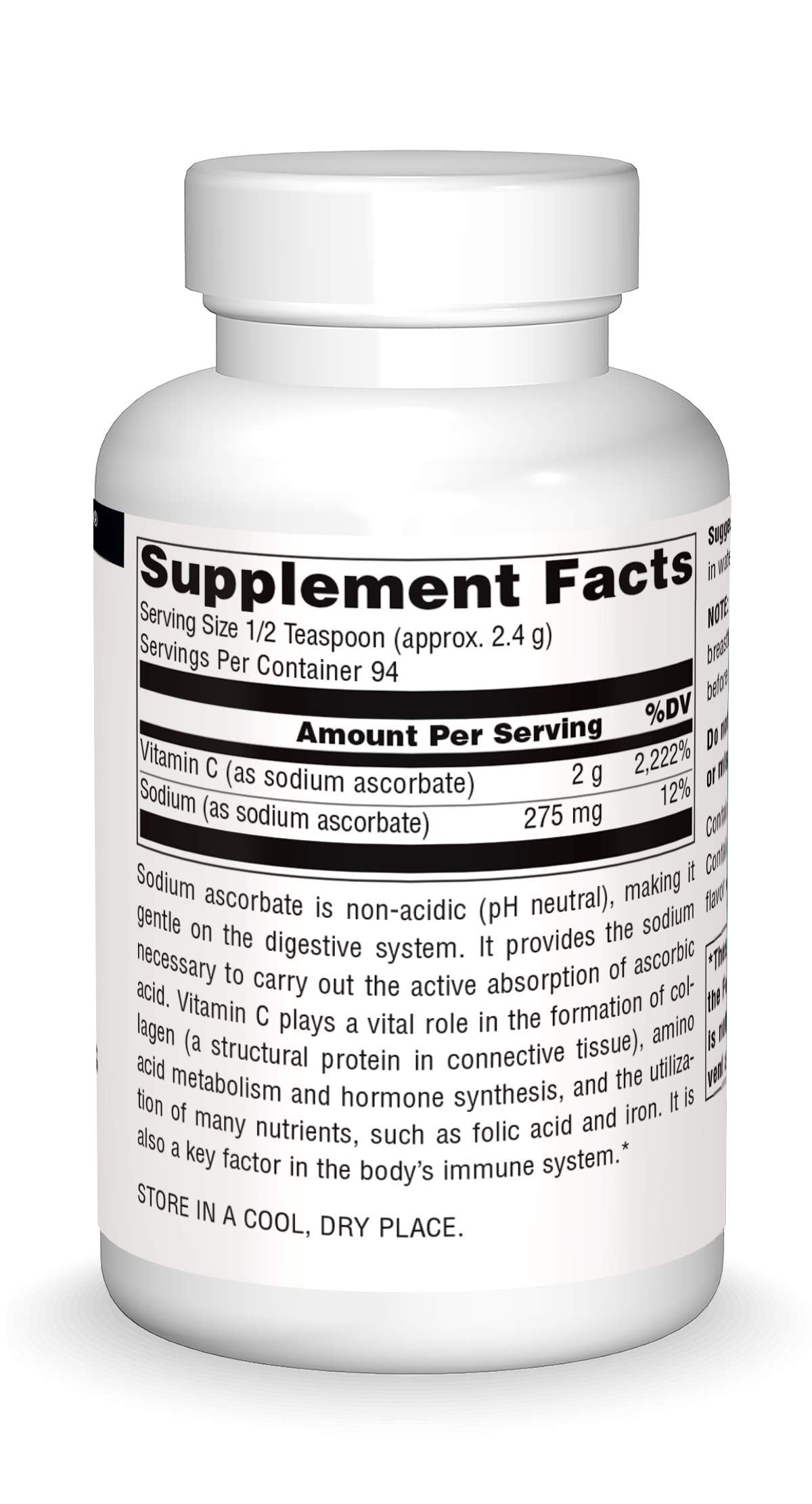 Source Naturals Vitamin C Sodium Ascrobate Crystal, Immune Support* - 8 oz. Crystals