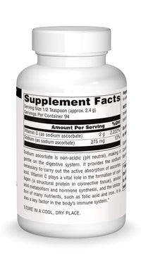 Thumbnail for Source Naturals Vitamin C Sodium Ascrobate Crystal, Immune Support* - 8 oz. Crystals