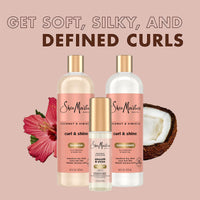 Thumbnail for SheaMoisture Coconut & Hibiscus Curl & Shine Shampoo & Conditioner, Family Sizes + Smooth & Shine Oil for Bouncy Curls, Shiny Hair, Frizz Control