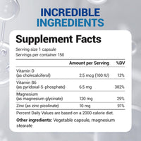 Thumbnail for Dr. Berg Magnesium Glycinate with Vitamin D, B6 & Zinc for Stress Relief, Calm, Relaxation, & Good Sleep* - 120 mg Per Magnesium Supplement Capsule - Chelated Magnesium Glycinate - 150 Caps