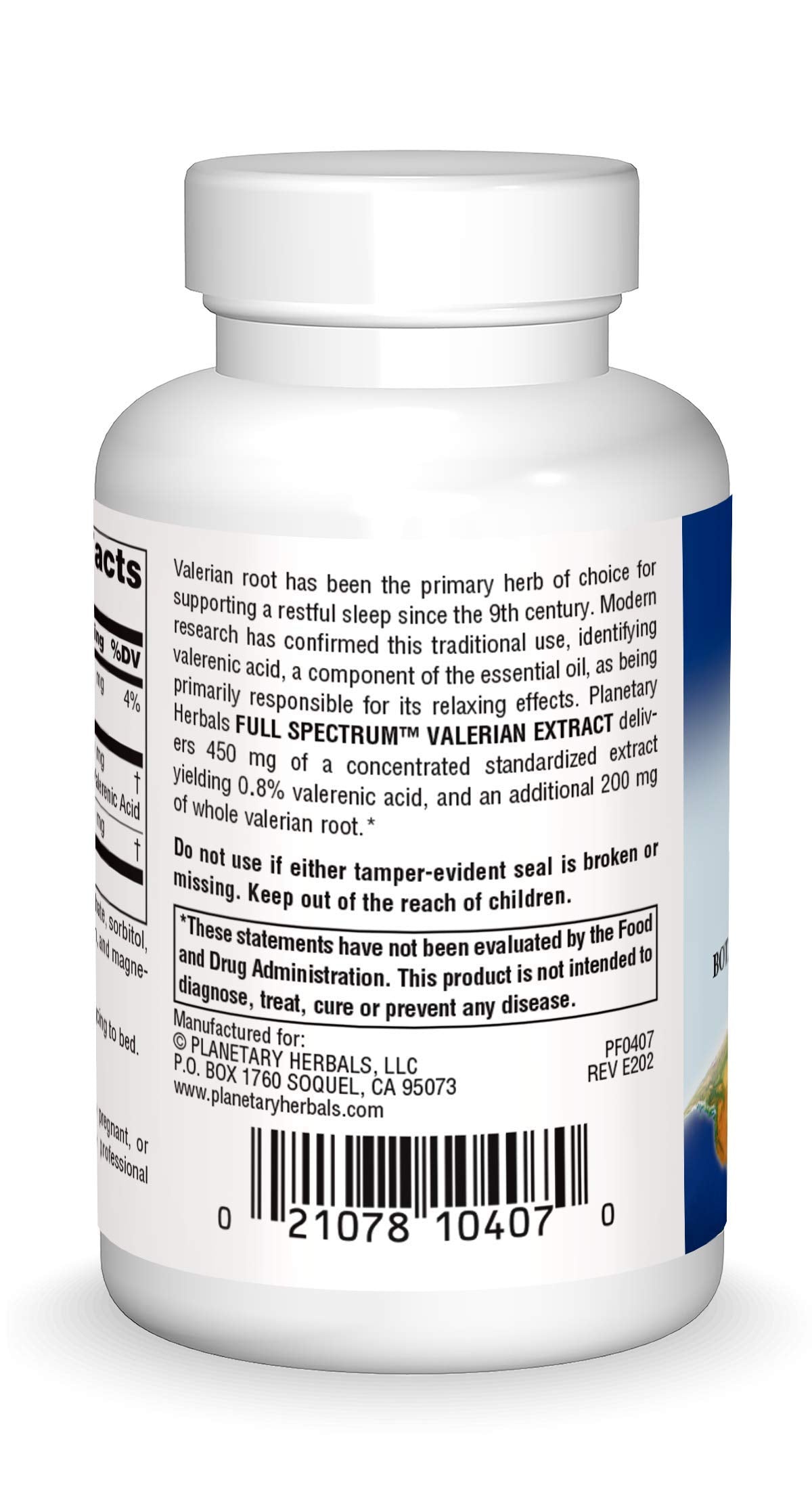 Planetary Herbals Valerian Extract Full Spectrum 650mg, Botanical Support For Restful Sleep