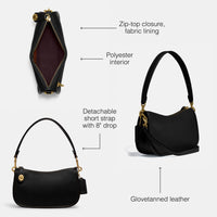 Thumbnail for Coach The Coach Originals Glovetanned Leather Swinger, Black, One Size