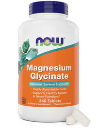 Thumbnail for Now Foods Magnesium Glycinate, 240 Tablets - Supports Healthy Muscle and Nerve Functions - Non-GMO