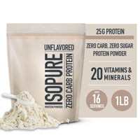 Thumbnail for Bundle of Isopure Unflavored Whey Protein Isolate, 25g Protein, Zero Carb, 16 Servings, 1 Pound (Packaging May Vary) + Collagen Peptides Powder, 14 Servings, Unflavored, with Vitamin C, with Biotin
