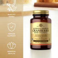 Thumbnail for Solgar Cranberry with Vitamin C - 60 Vegetable Capsules - Supports Urinary & Bladder Health - Non-GMO, Vegan, Kosher, Gluten Free - 60 Servings