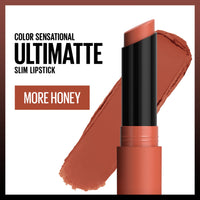 Thumbnail for Maybelline Color Sensational Ultimatte Matte Lipstick, Non-Drying, Intense Color Pigment, More Honey, Dirty Peach, 1 Count