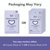 Thumbnail for Rael Pimple Patches, Miracle Spot Control Cover - Hydrocolloid Acne Pimple Patch, Strips for Zits and Blemish, Korean Skin Care (20 Count)