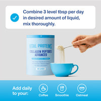 Thumbnail for Vital Proteins Collagen Peptides Powder Advanced with Hyaluronic Acid & Vitamin C, 20oz Collagen Protein, Unflavored, 27 Servings